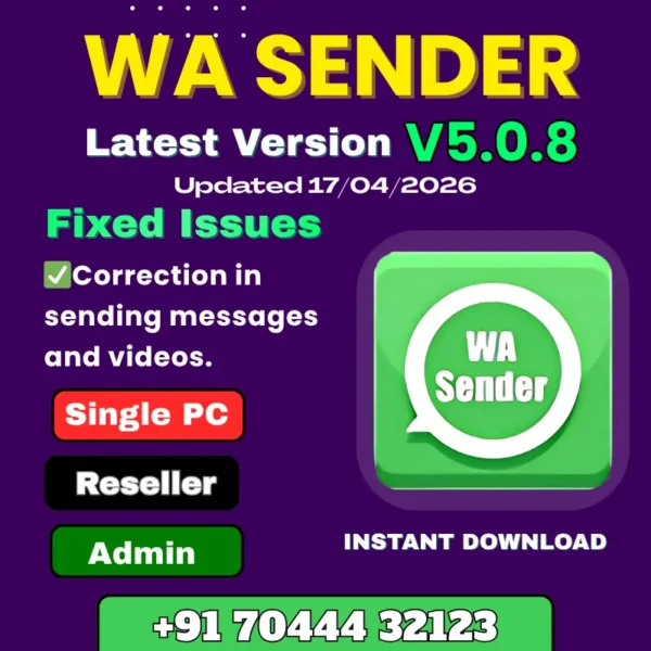 WaSender 5.0.8 – Updated Bulk WhatsApp Sender