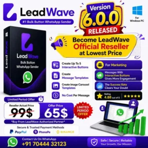 Lead Wave Reseller Unlimited Plan Button WhatsApp Sender