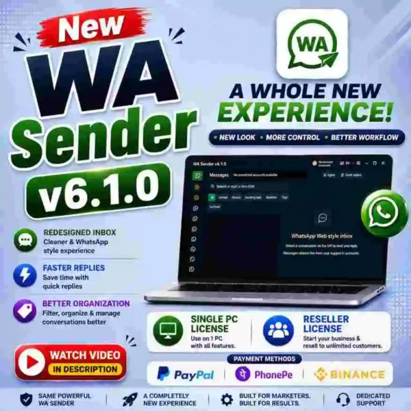 WaSender v6.0.1 – Latest Bulk WhatsApp Sender