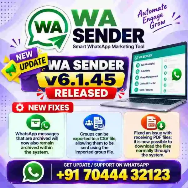WaSender 6.1.45 – Latest Bulk WhatsApp Sender